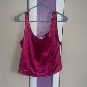 BRAND NEW Elegant Satin Top in Fuchsia